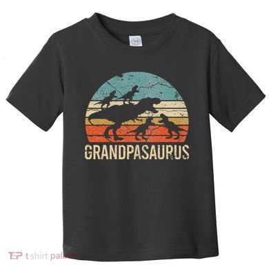 Grandpa Dinosaur Dad Gift Funny Grandpasaurus 4 Four Toddler T-Shirt