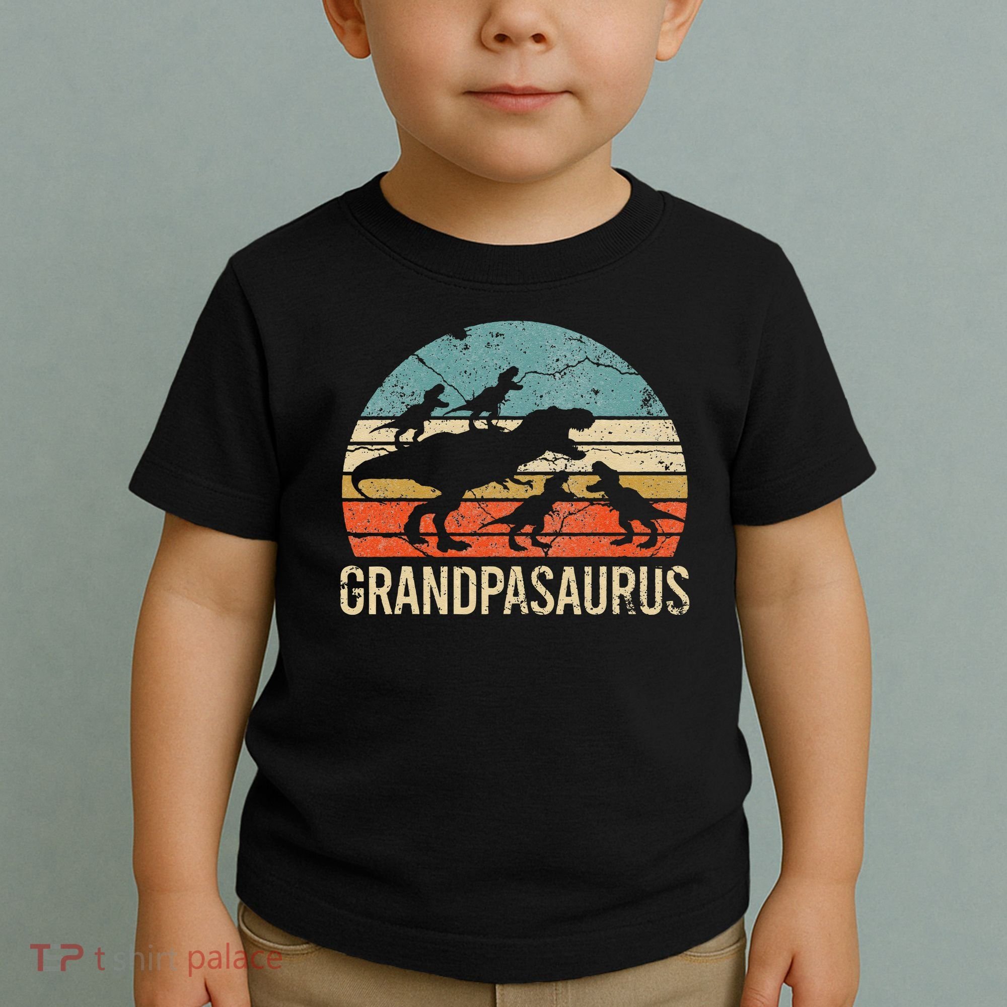 Grandpa Dinosaur Dad Gift Funny Grandpasaurus 4 Four Toddler T-Shirt