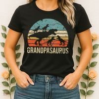 Grandpa Dinosaur Dad Gift Funny Grandpasaurus 4 Four Women's T-Shirt thumb 2