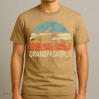Grandpa Dinosaur Dad Gift Funny Grandpasaurus 4 Four T-Shirt thumb 3