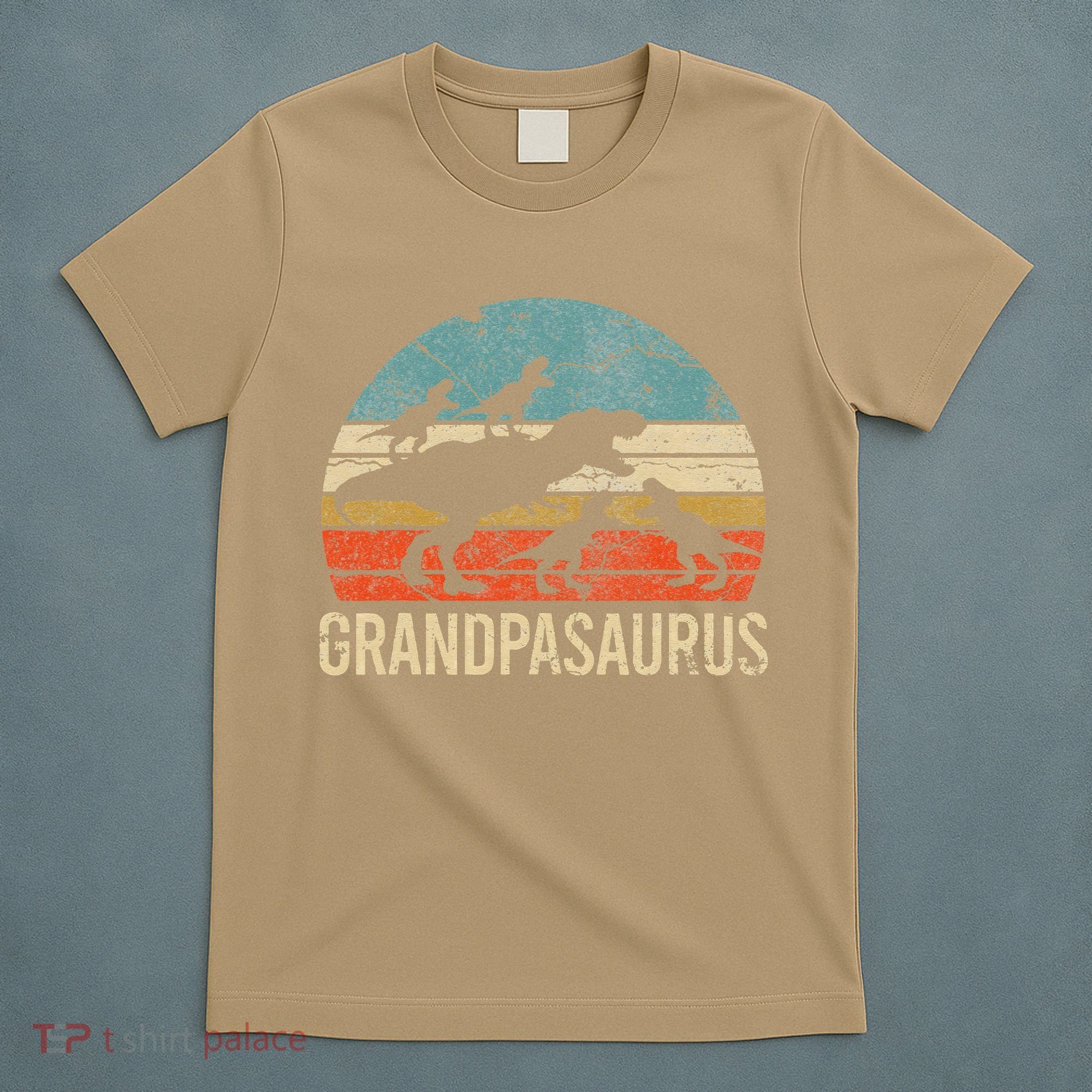 Grandpa Dinosaur Dad Gift Funny Grandpasaurus 4 Four T-Shirt
