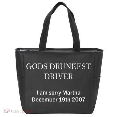Gods Drunkest Driver I Am Sorry M.Ar.Tha December 19th 2007 Tote Bag