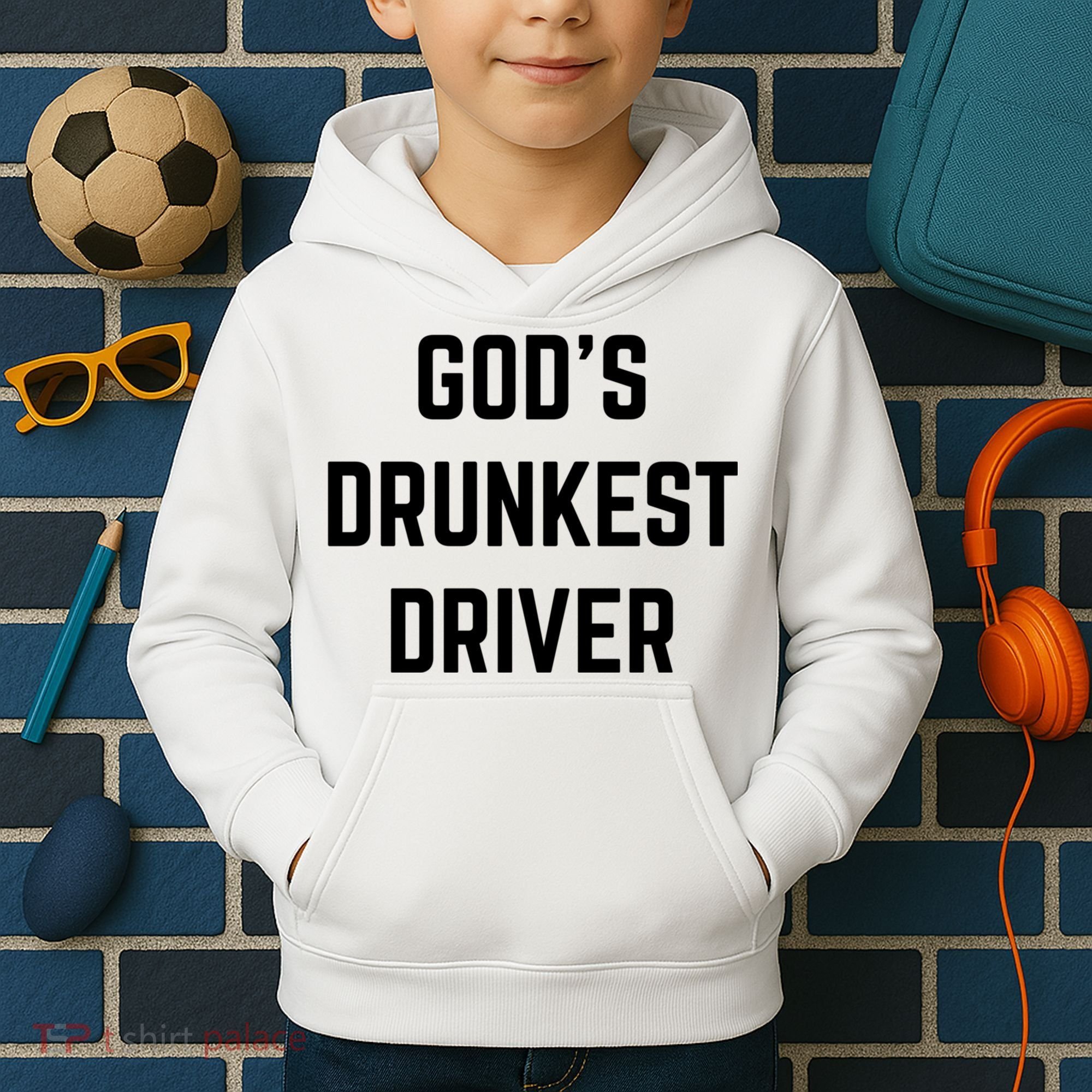 God's Drunkest Driver Funny Tee Kids Hoodie