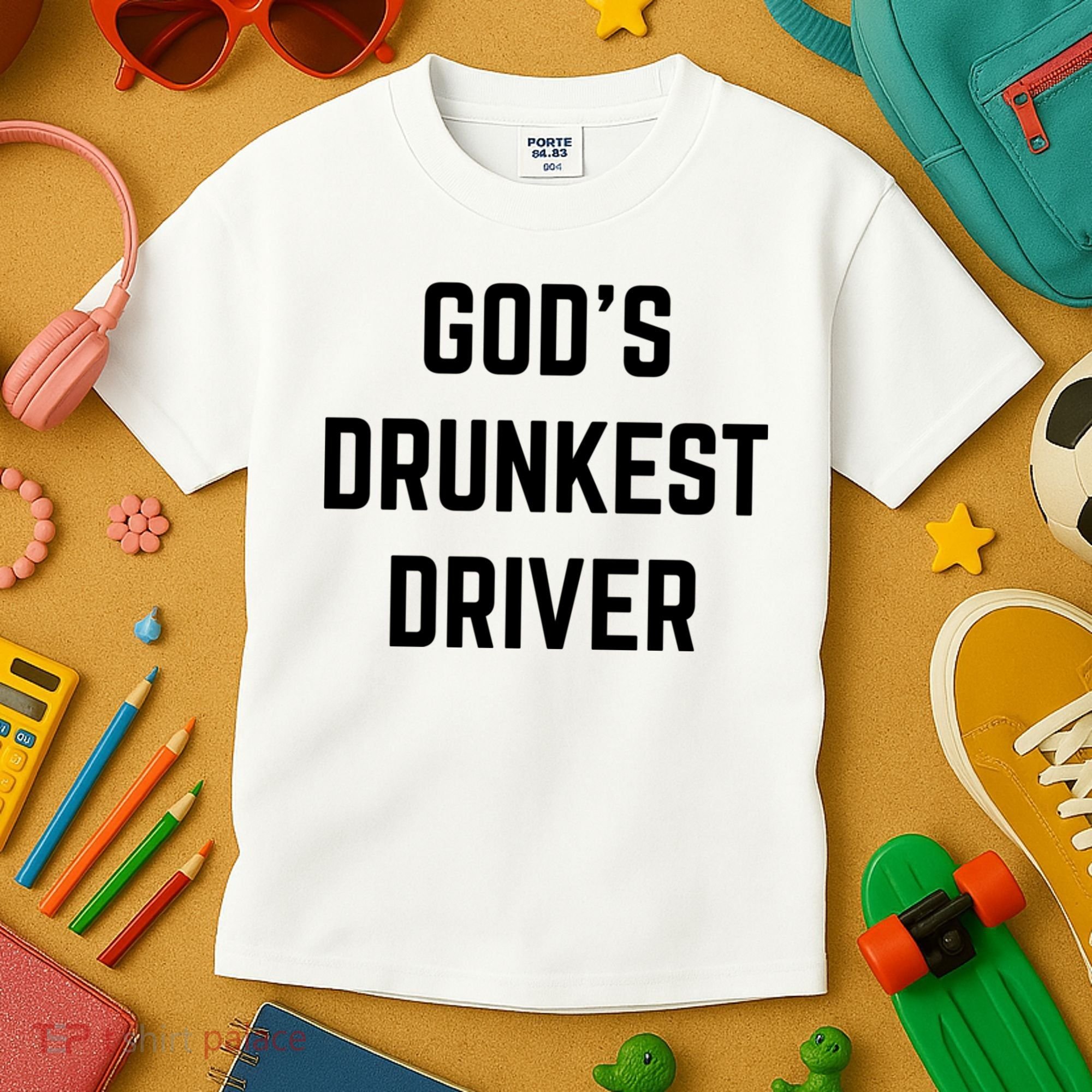 God's Drunkest Driver Funny Tee Kids T-Shirt