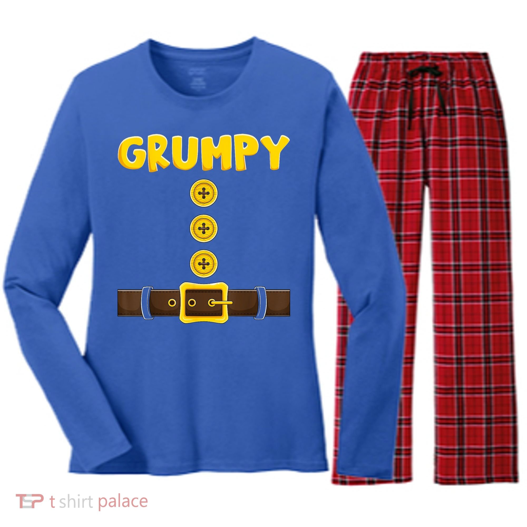 Grumpy Dwarf Easy Halloween Women's Long Sleeve Flannel Pajama Set 