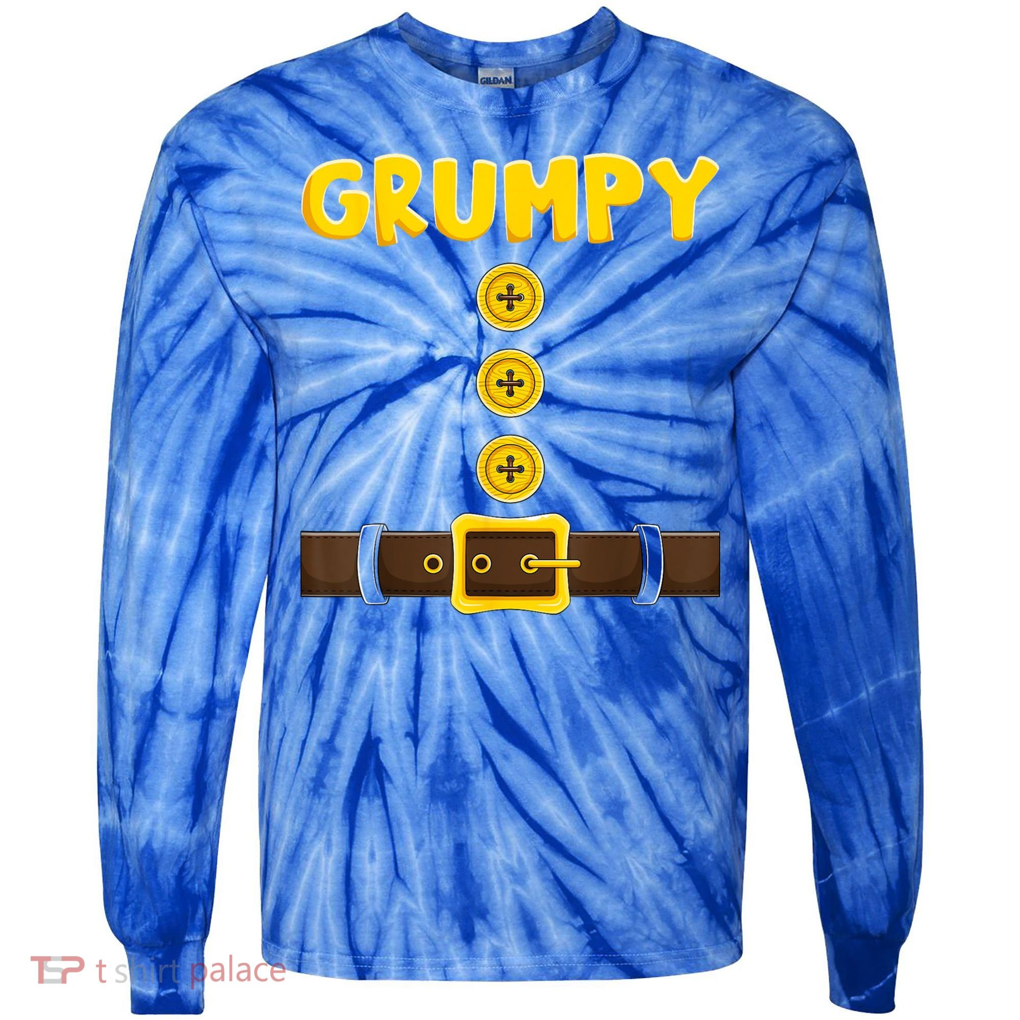 Grumpy Dwarf Easy Halloween Tie-Dye Long Sleeve Shirt
