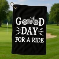 Good Day For A Ride Motorcycle Golf Towel thumb 1