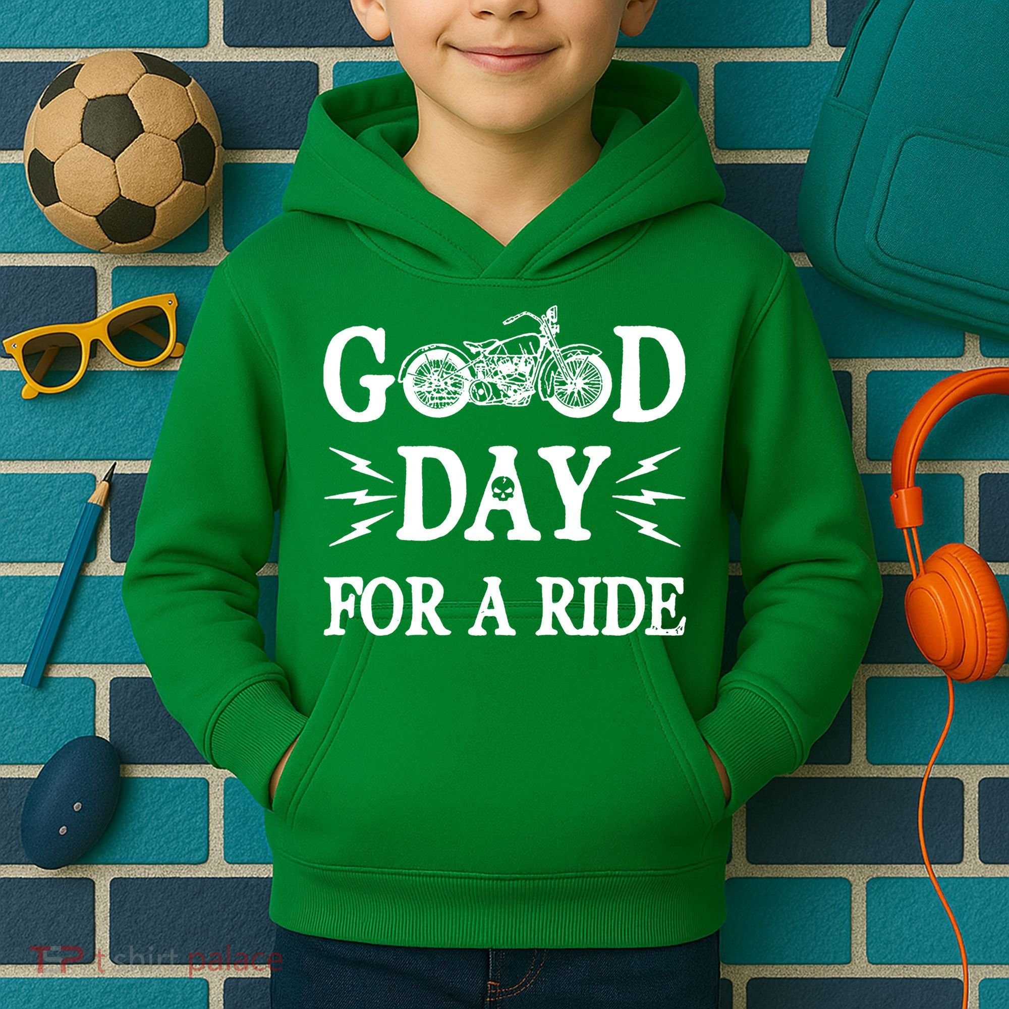 Good Day For A Ride Motorcycle Kids Hoodie