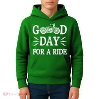 Good Day For A Ride Motorcycle Kids Hoodie thumb 4
