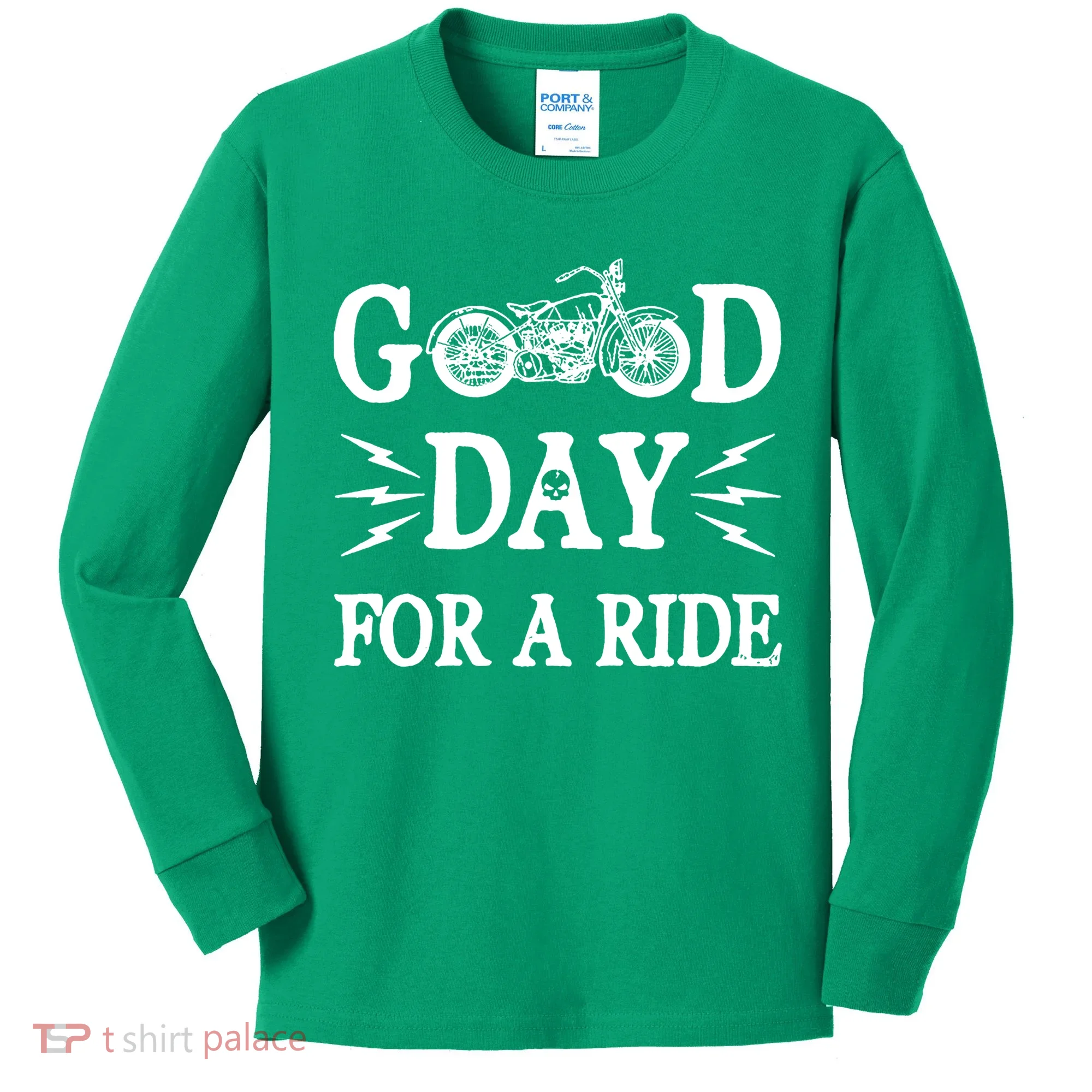 Good Day For A Ride Motorcycle Kids Long Sleeve Shirt