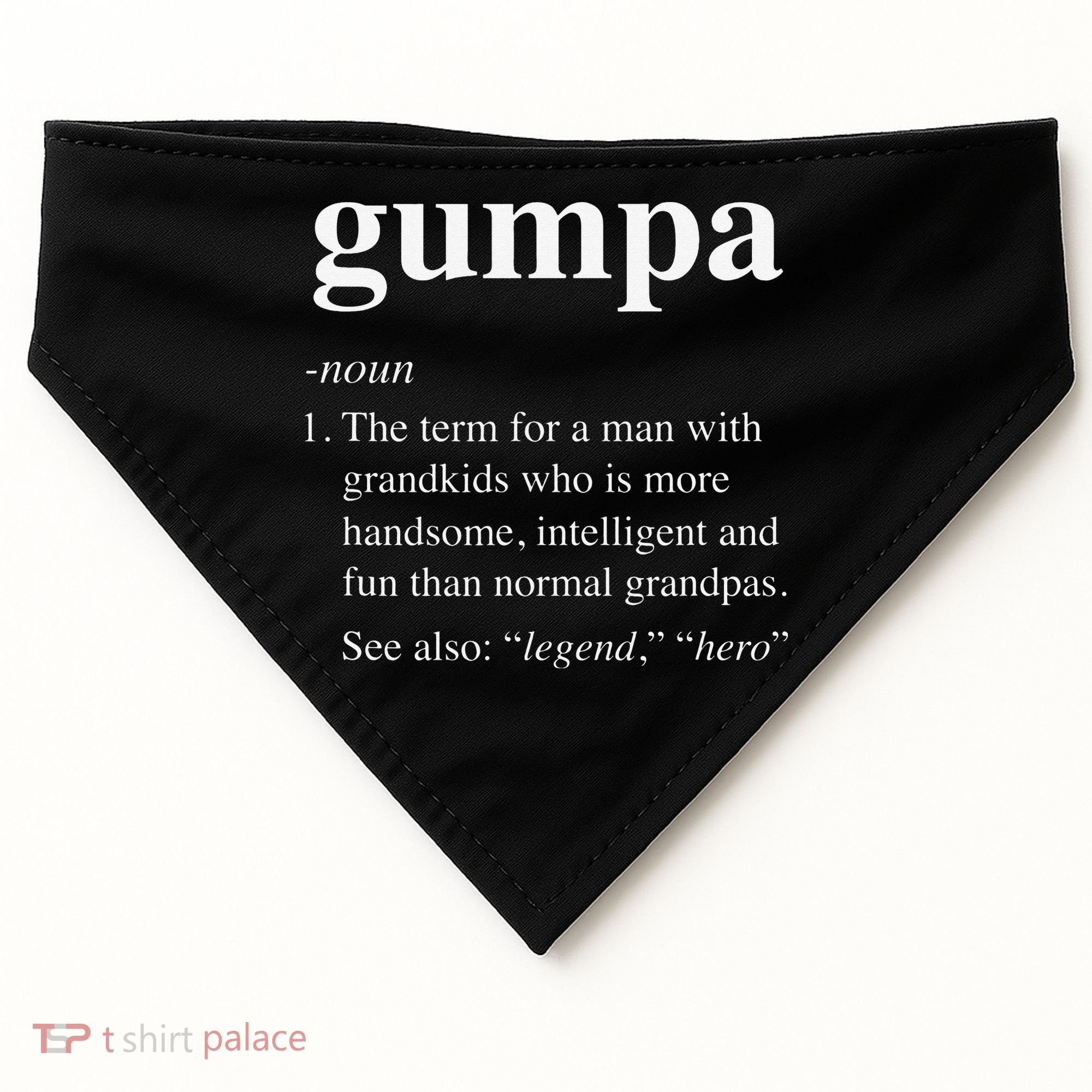 Gumpa Definition Funny Noun Grandpa Defined Father's Day USA-Made Doggie Bandana