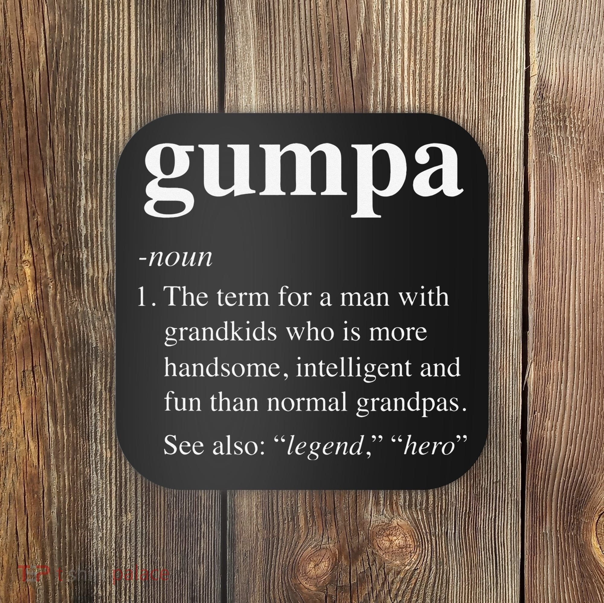 Gumpa Definition Funny Noun Grandpa Defined Father's Day Coaster