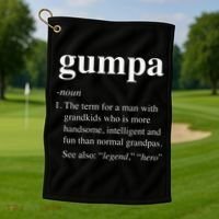 Gumpa Definition Funny Noun Grandpa Defined Father's Day Golf Towel thumb 1