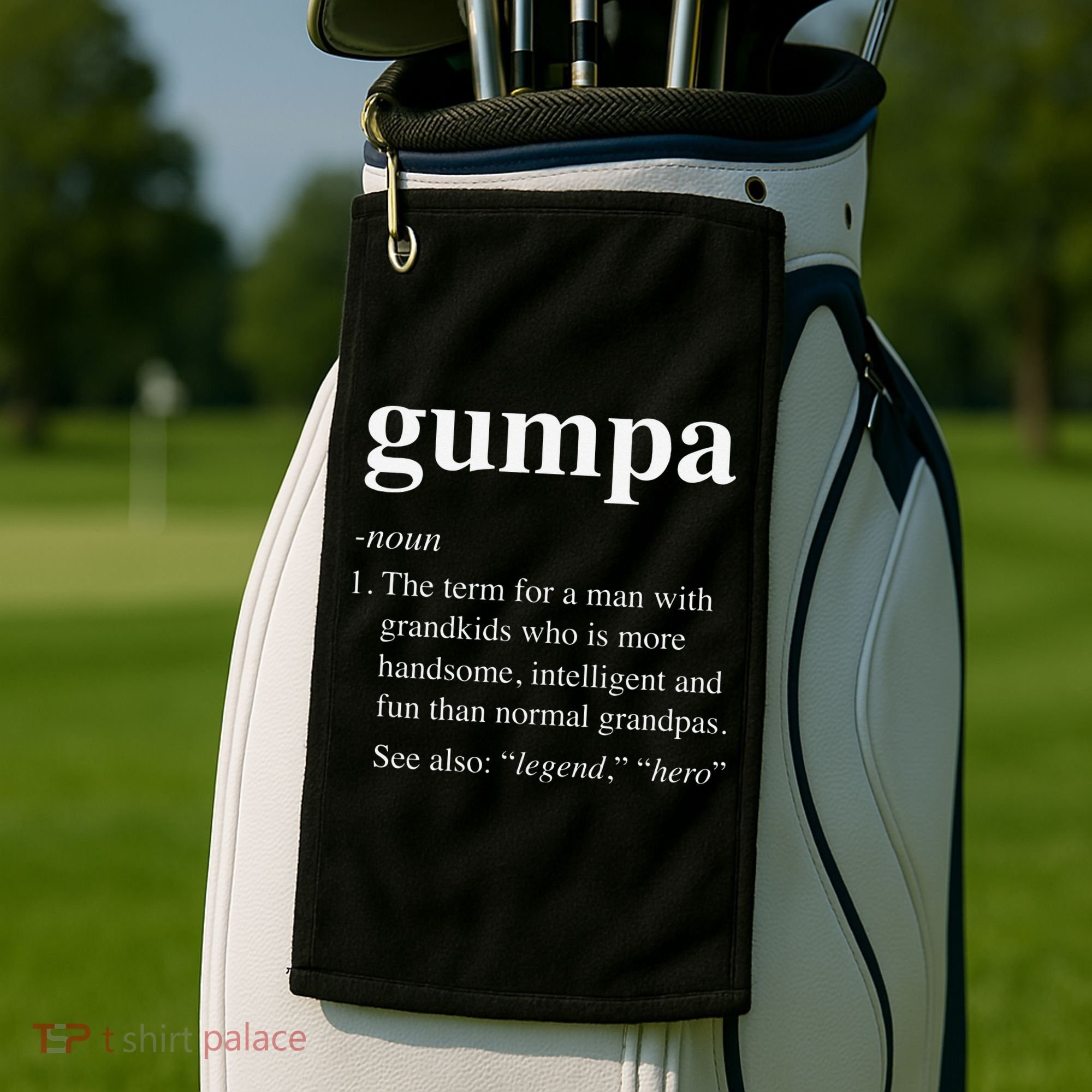 Gumpa Definition Funny Noun Grandpa Defined Father's Day Golf Towel
