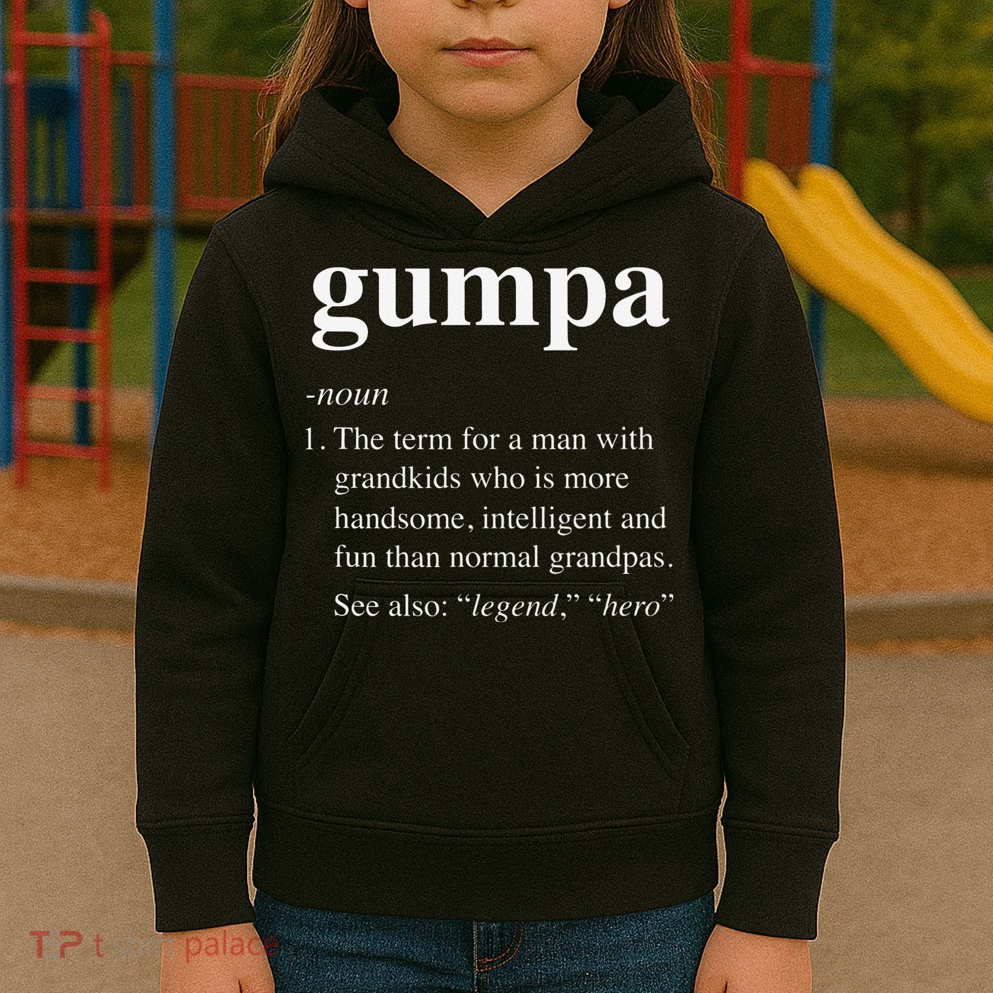 Gumpa Definition Funny Noun Grandpa Defined Father's Day Kids Hoodie