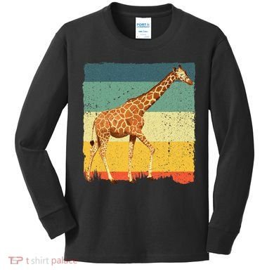 Giraffe Design For Giraffe Okapi Lover Kids Long Sleeve Shirt