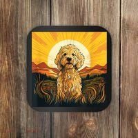 Goldendoodle Dood Funny Doodle Dog Golden Doodle Coaster thumb 0