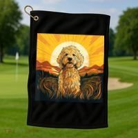 Goldendoodle Dood Funny Doodle Dog Golden Doodle Golf Towel thumb 1