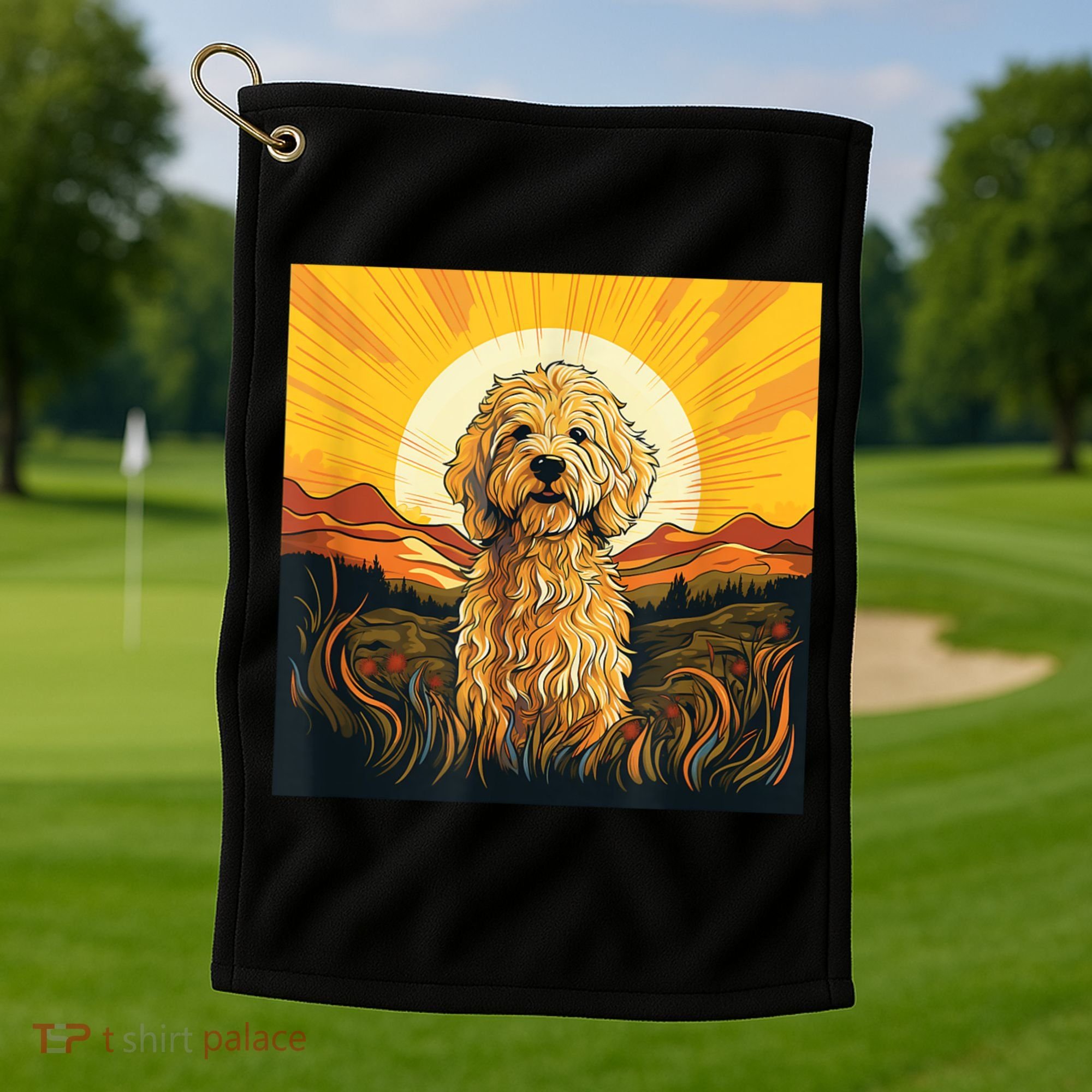 Goldendoodle Dood Funny Doodle Dog Golden Doodle Golf Towel