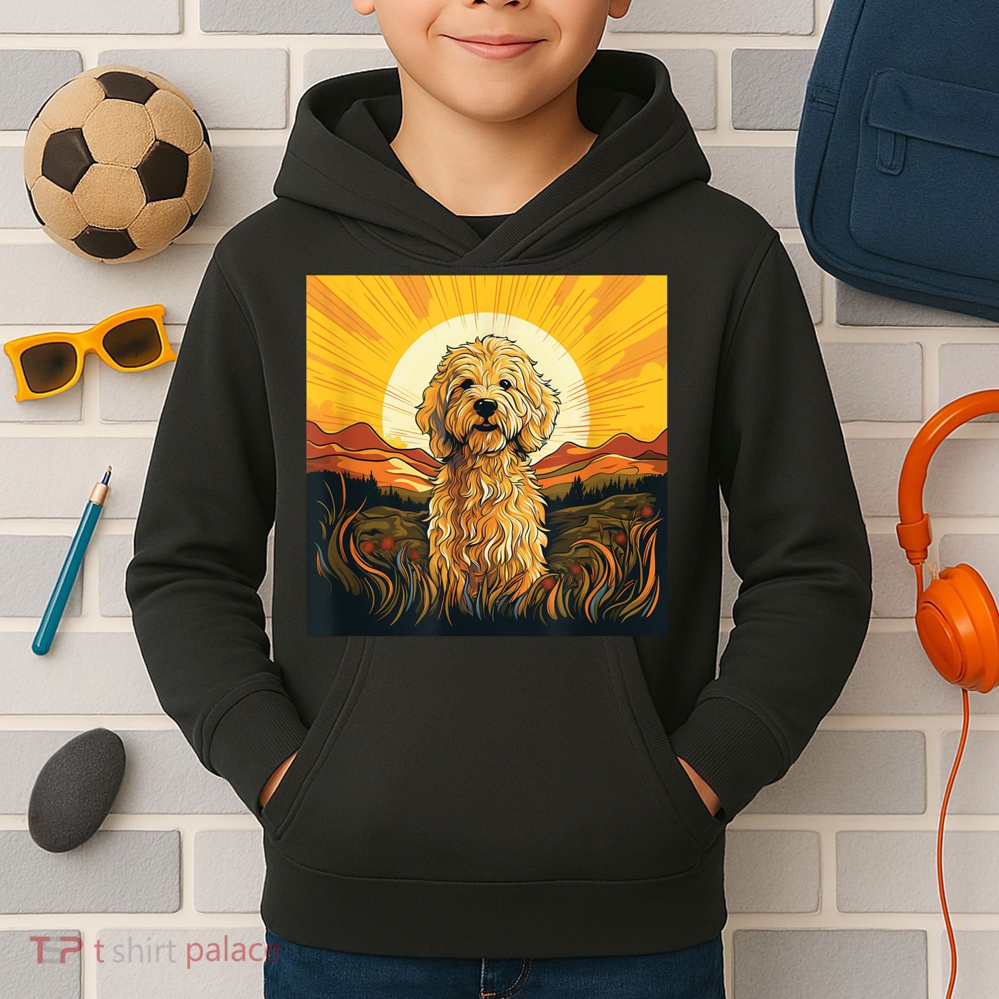 Goldendoodle Dood Funny Doodle Dog Golden Doodle Kids Hoodie