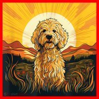 Goldendoodle Dood Funny Doodle Dog Golden Doodle Santa Hat thumb 1