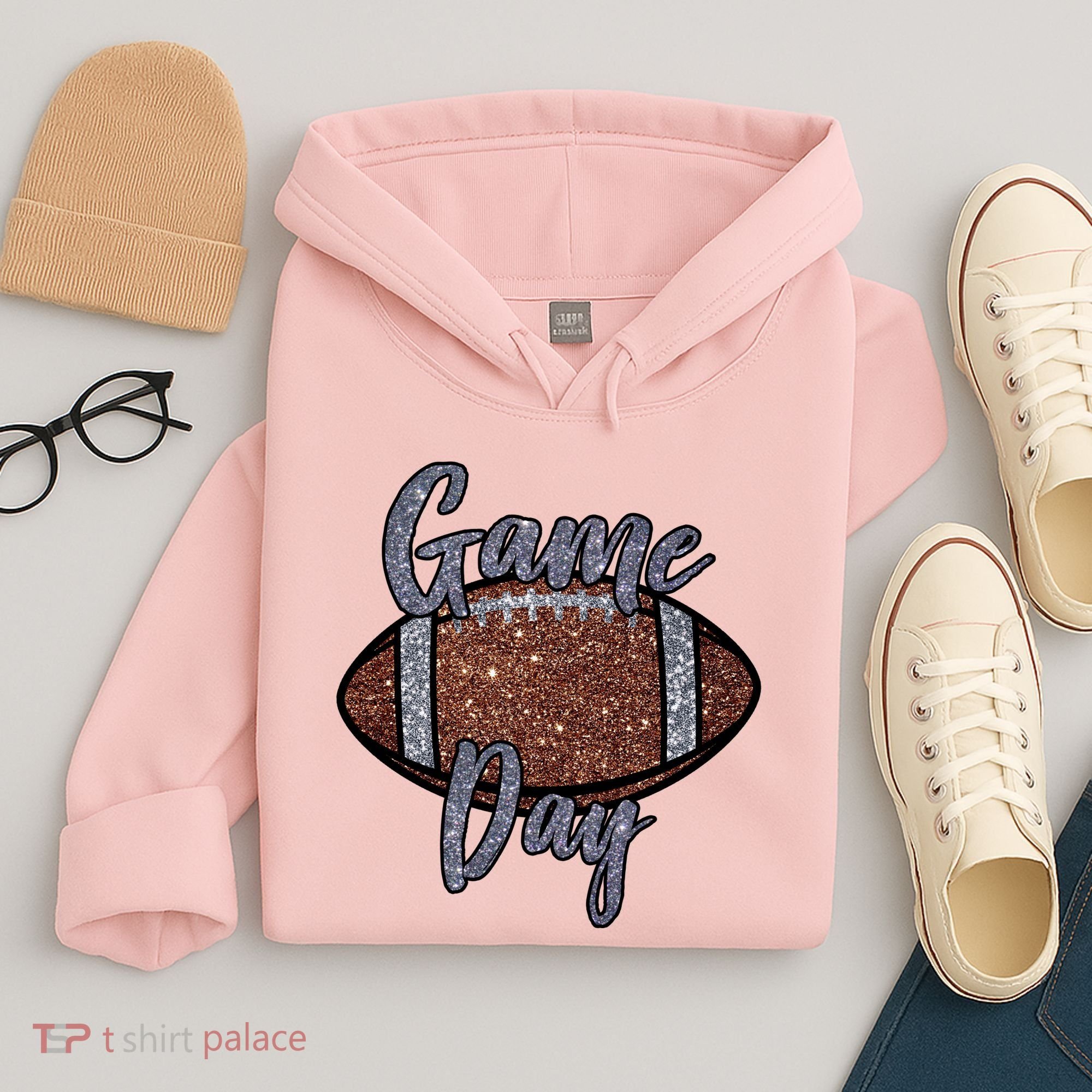 Game Day Festive Cute Football Hoodie