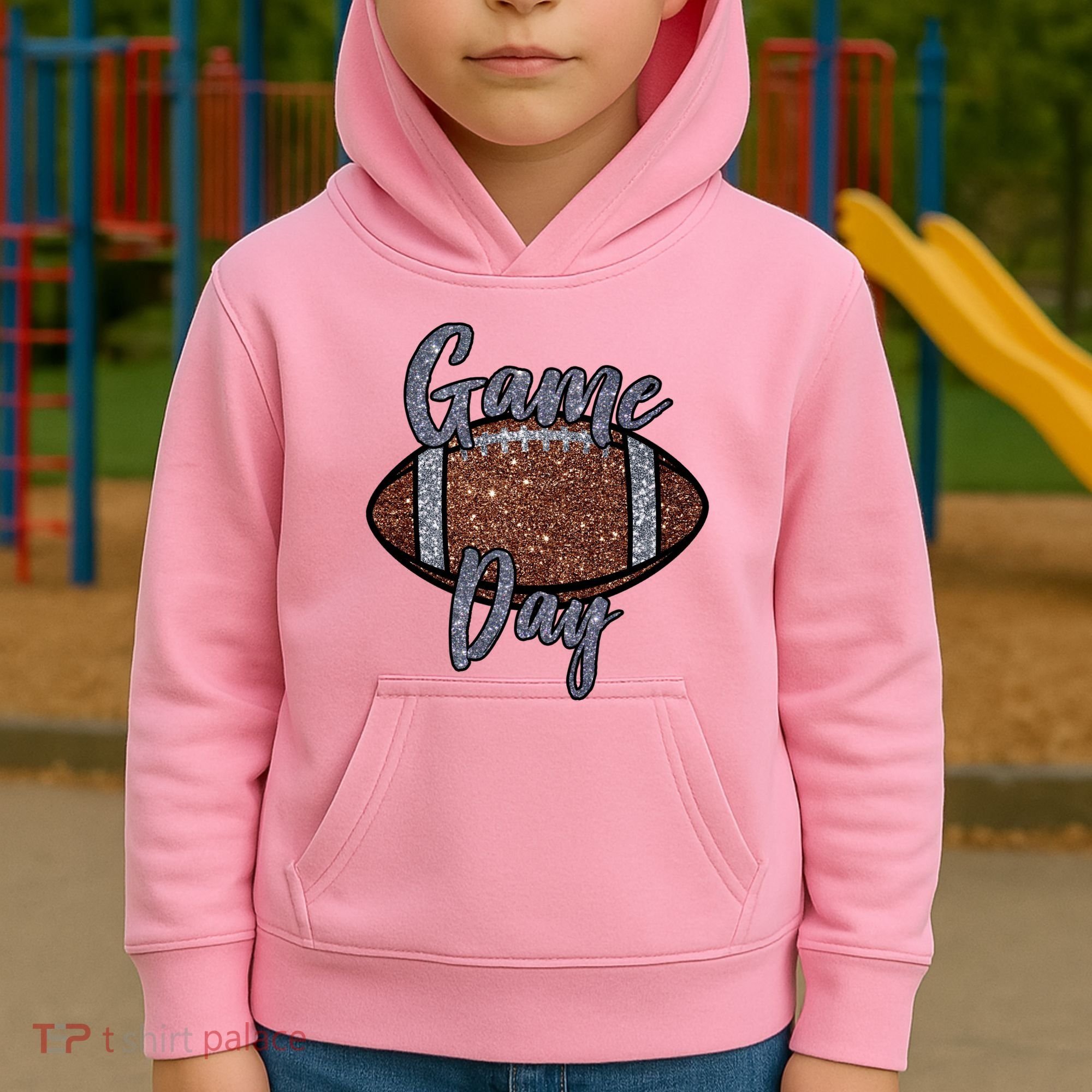 Game Day Festive Cute Football Kids Hoodie