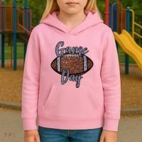 Game Day Festive Cute Football Kids Hoodie thumb 3