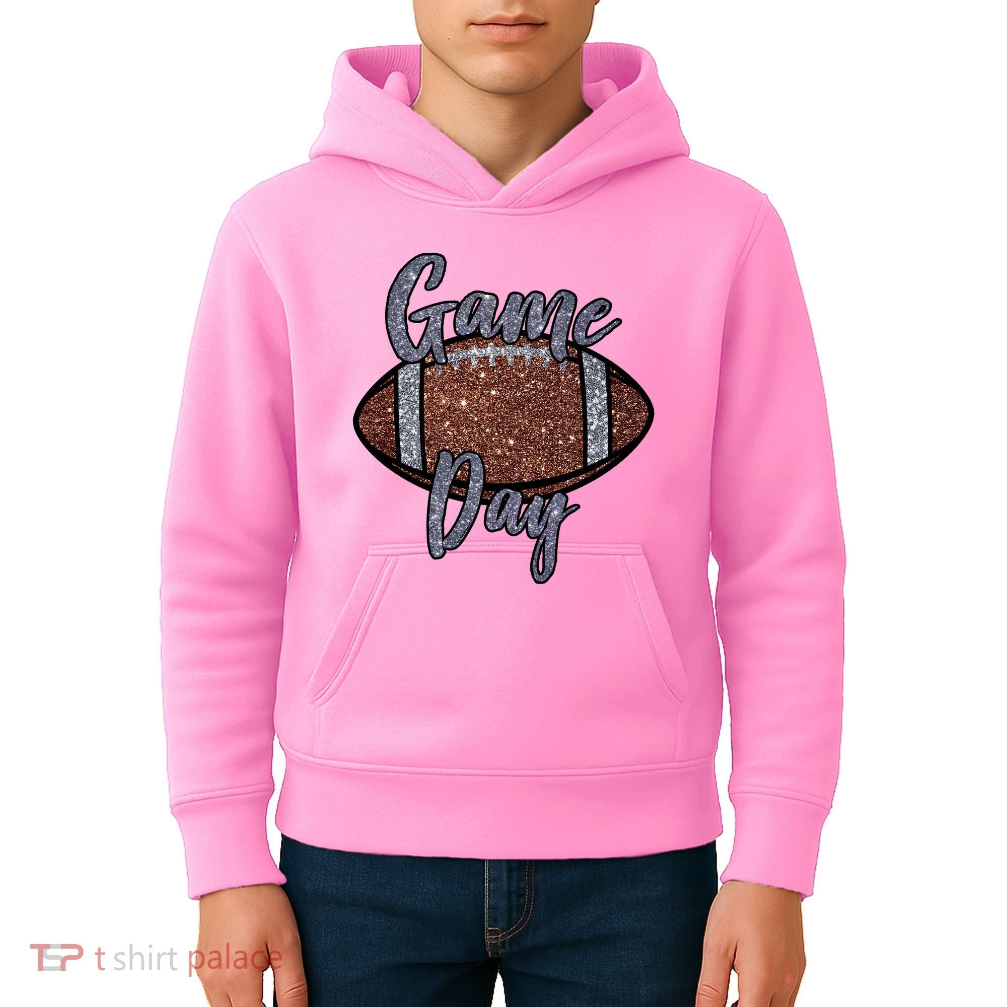 Game Day Festive Cute Football Kids Hoodie