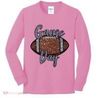 Game Day Festive Cute Football Kids Long Sleeve Shirt thumb 0