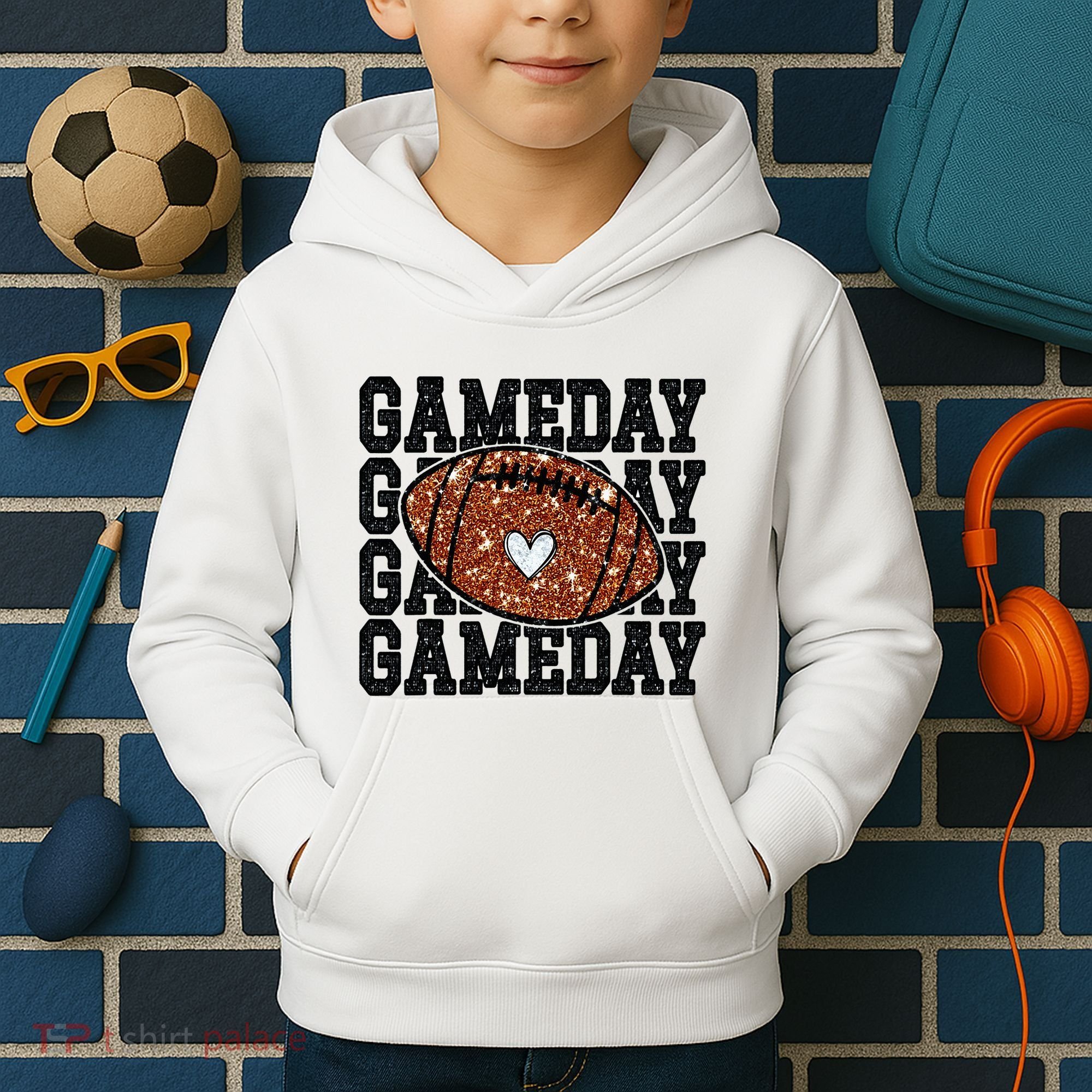 Game Day Football Lover Trendy Kids Hoodie