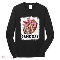 Game Day Football Season Football Bow Long Sleeve Shirt thumb 0