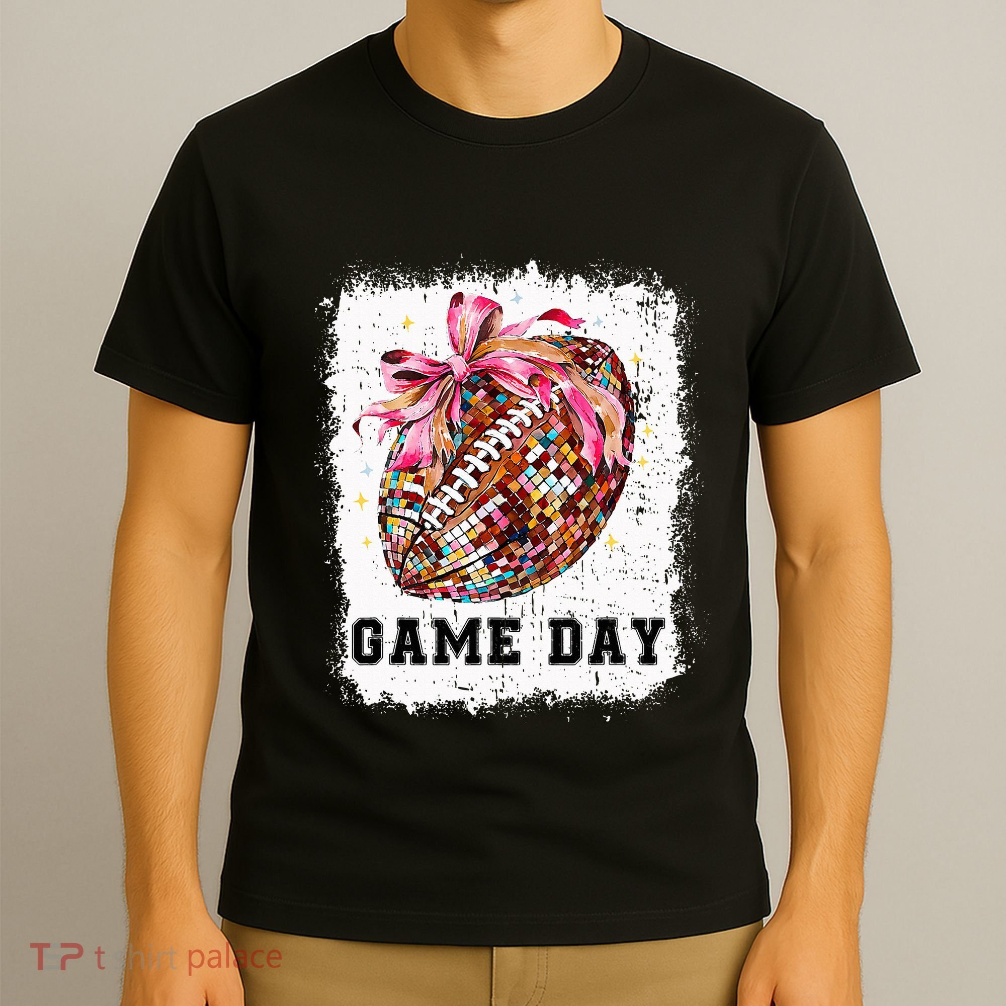 Game Day Football Season Football Bow T-Shirt