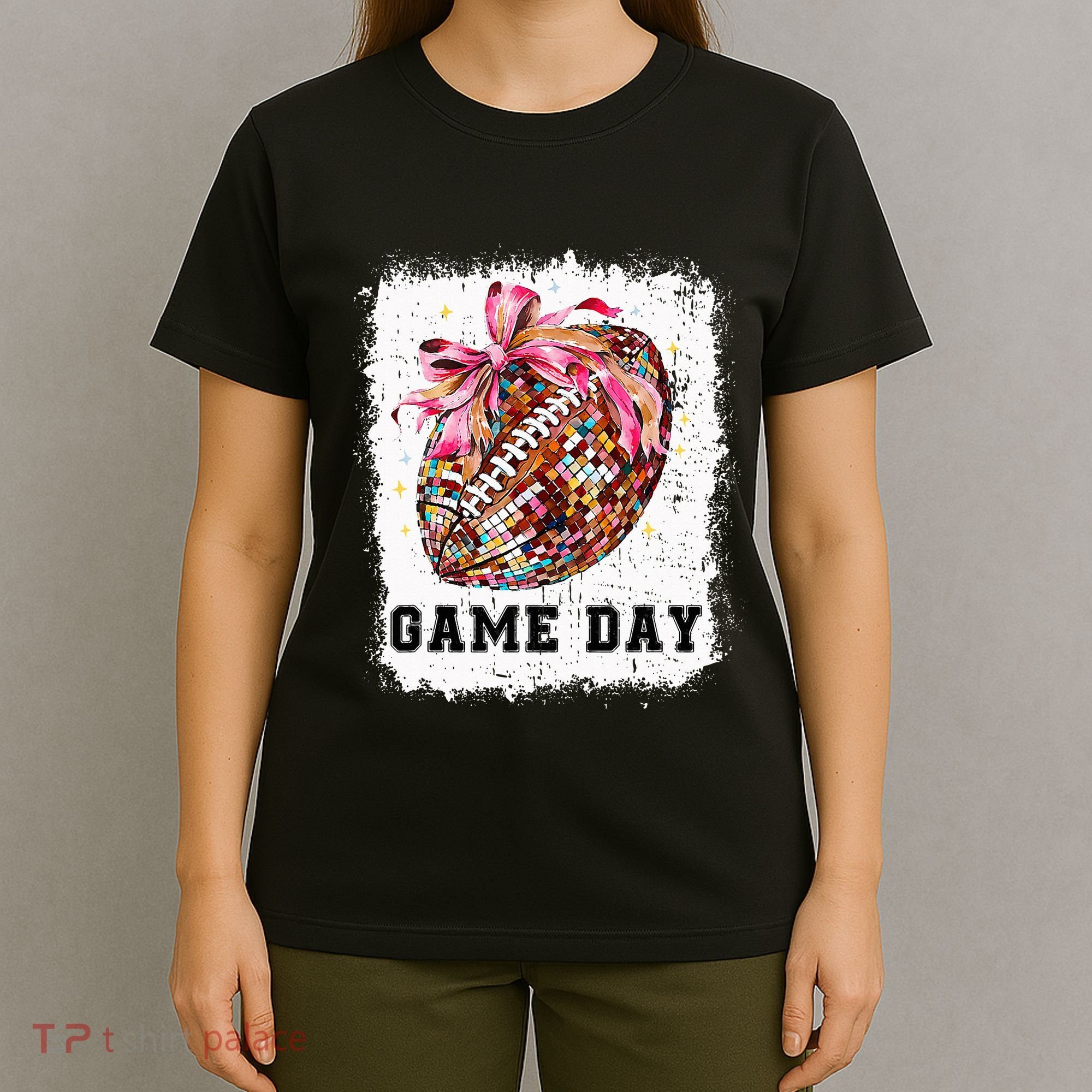 Game Day Football Season Football Bow T-Shirt