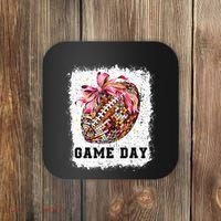Game Day Football Season Football Bow Coaster thumb 0