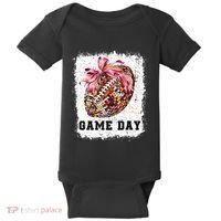 Game Day Football Season Football Bow Baby Bodysuit thumb 0