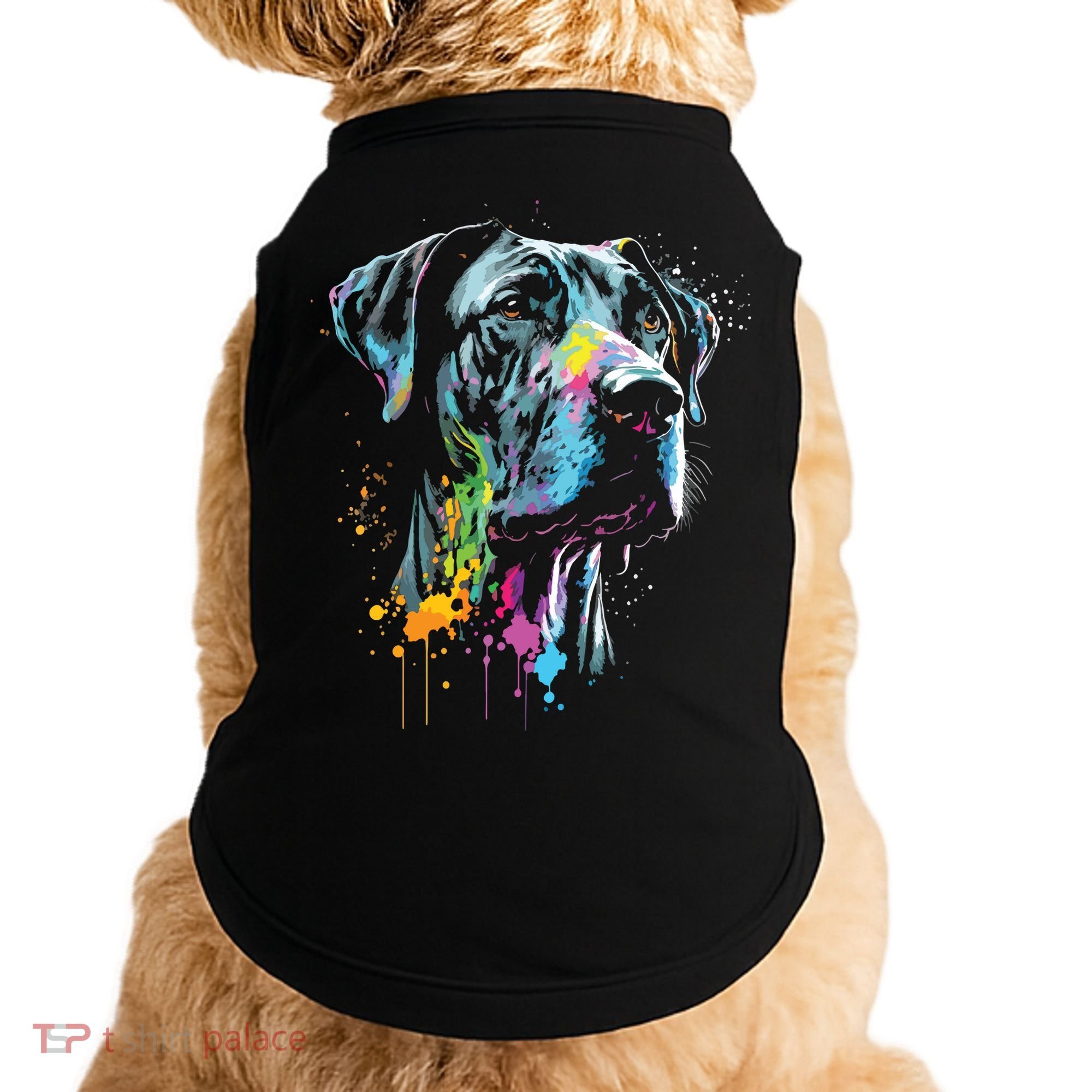 Great Dane Face Splash Art Portrait For Dog Owners Doggie Tank