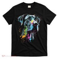 Great Dane Face Splash Art Portrait For Dog Owners T-Shirt thumb 0
