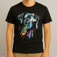 Great Dane Face Splash Art Portrait For Dog Owners T-Shirt thumb 3