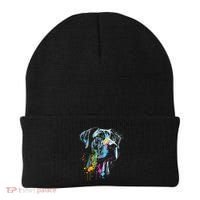 Great Dane Face Splash Art Portrait For Dog Owners Beanie thumb 0