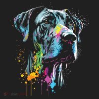 Great Dane Face Splash Art Portrait For Dog Owners Beanie thumb 2