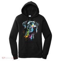 Great Dane Face Splash Art Portrait For Dog Owners Women's Hoodie thumb 0
