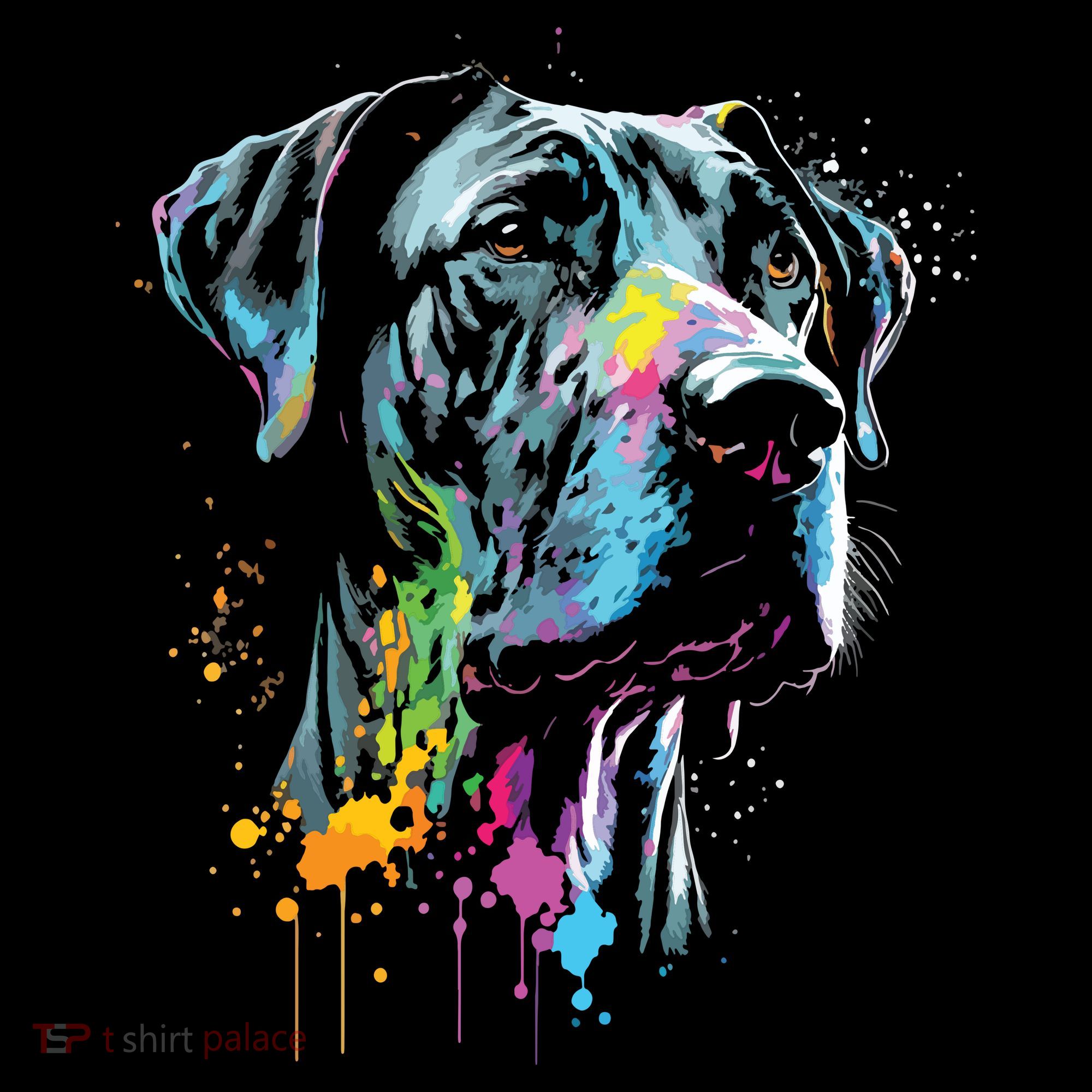 Great Dane Face Splash Art Portrait For Dog Owners Women's Hoodie