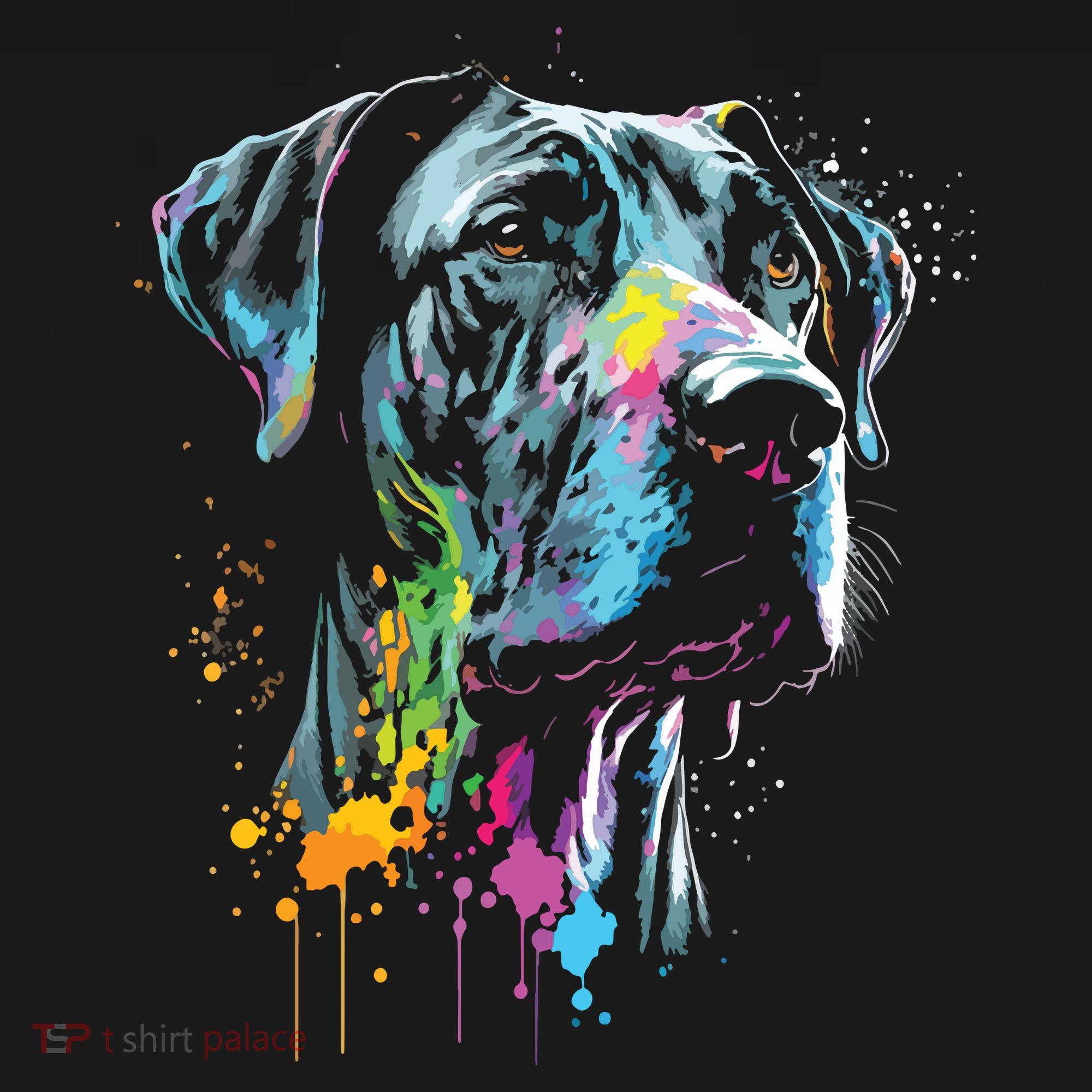 Great Dane Face Splash Art Portrait For Dog Owners Mousepad