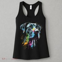 Great Dane Face Splash Art Portrait For Dog Owners Women's Tank Top thumb 3