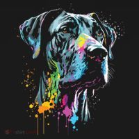 Great Dane Face Splash Art Portrait For Dog Owners Women's Tank Top thumb 5