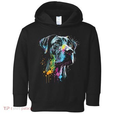 Great Dane Face Splash Art Portrait For Dog Owners Toddler Hoodie
