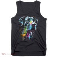 Great Dane Face Splash Art Portrait For Dog Owners Tank Top thumb 0