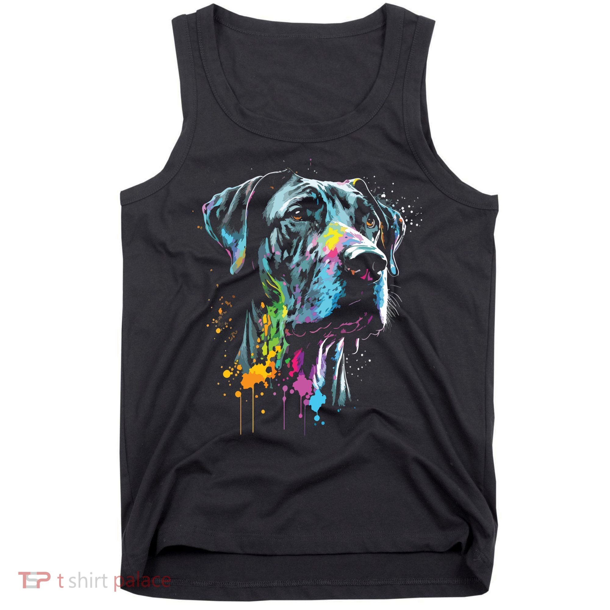 Great Dane Face Splash Art Portrait For Dog Owners Tank Top