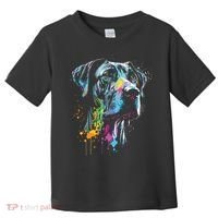 Great Dane Face Splash Art Portrait For Dog Owners Toddler T-Shirt thumb 0